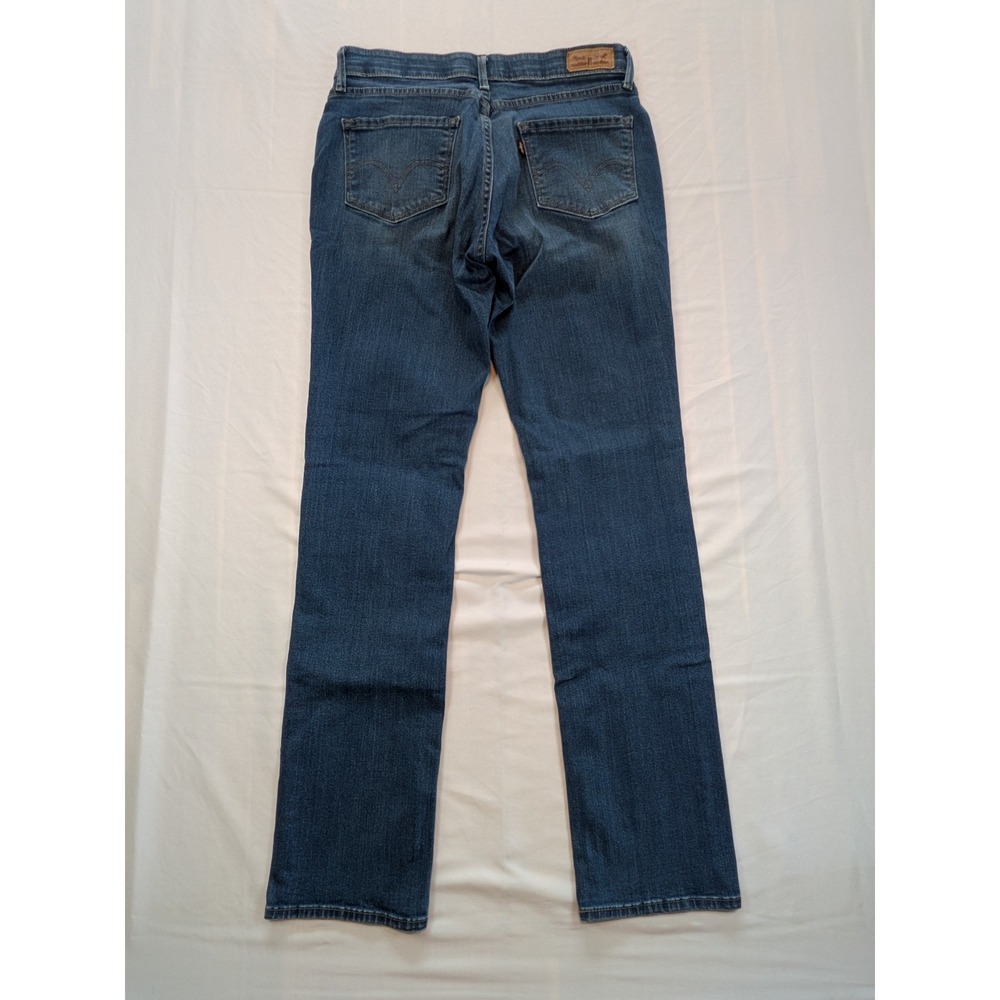 Levis 525 Perfect Waist Straight Leg Jeans Medium Wash Blue Size 4M W27 L32 - Picture 3 of 13